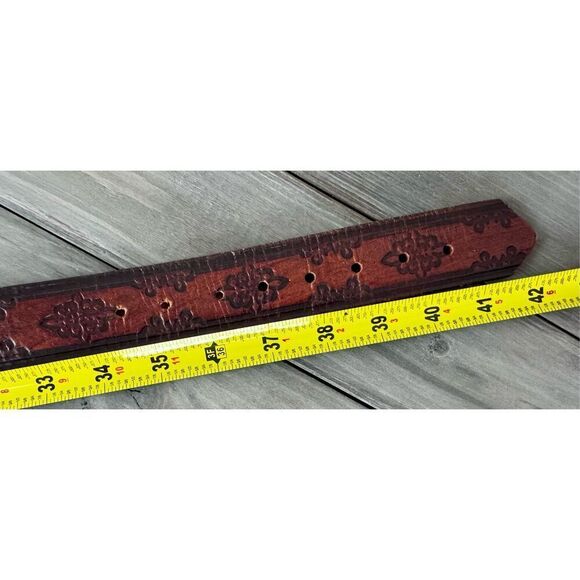 Cicada‎ Engraved Genuine Steerhide Tooled Leather Brown Belt. Made in USA… - Picture 12 of 12
